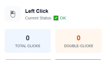 Clear OK and FAILED status indicators for instant mouse button health diagnosis